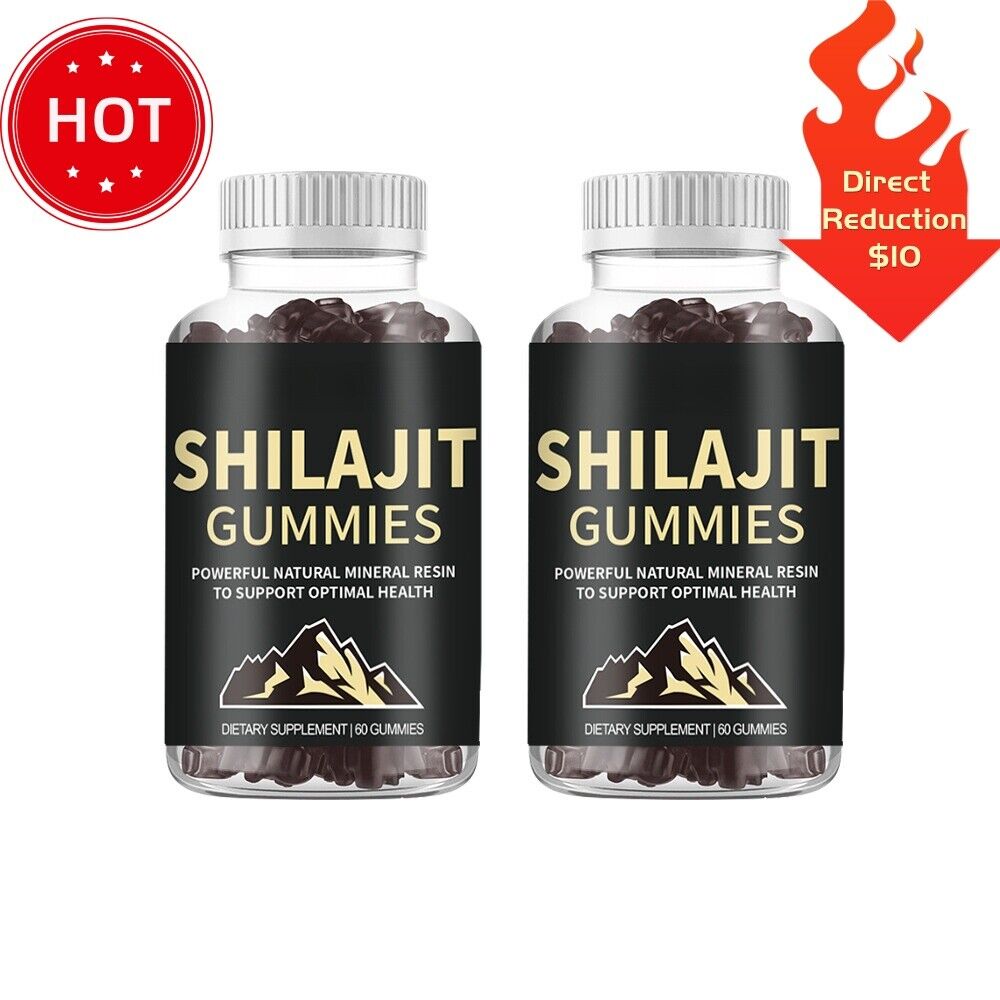Stress Relief Pure Himalayan Shilajit Gummies Organic,Boost Energy  Ashwagandha