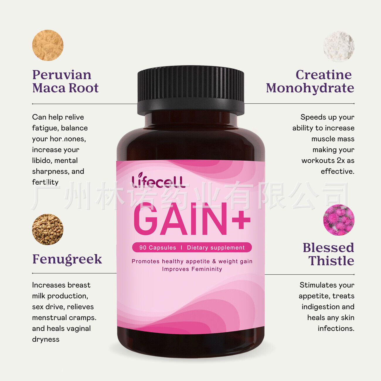 Women Weight Gain Butt & Breast Enhancer - 90 Capsules