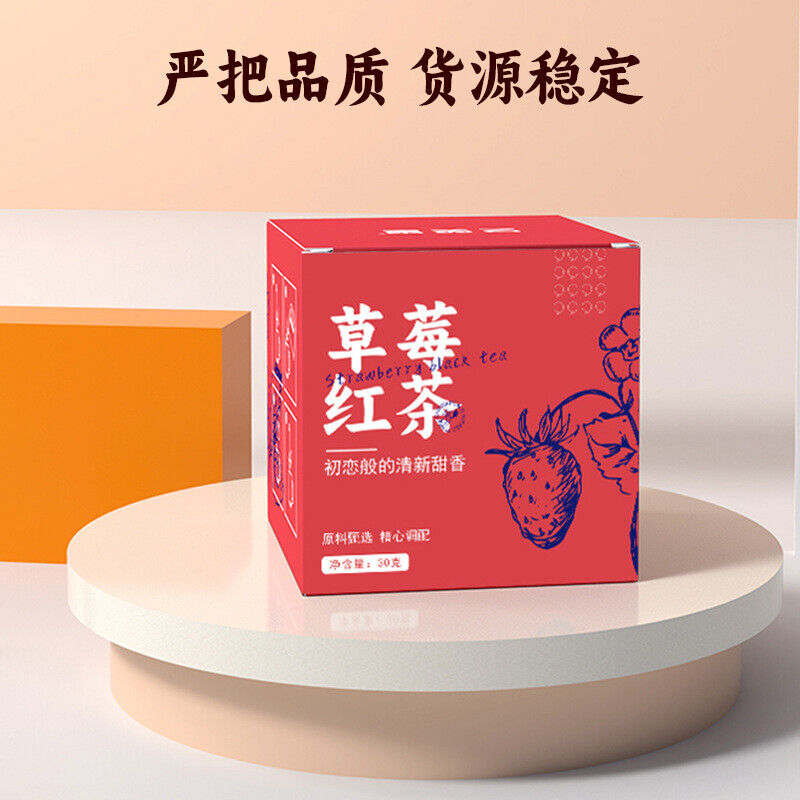 Strawberry Black Tea Pyramid Bags for Cold Brew Fruit Wellness Tea Main image