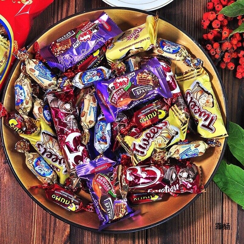 Russian Imported Chocolate Candy Mixed Nougat Purple Sugar Snack Treat Main image
