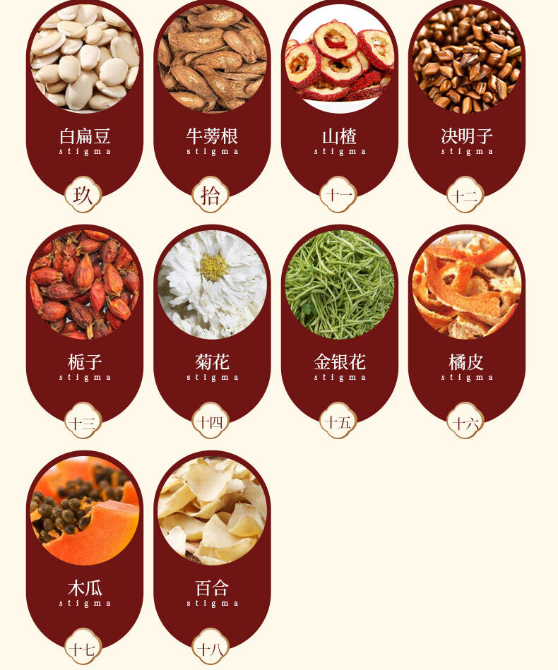 Herbal Tea with Qing Qian Liu Mulberry Leaf Kudzu for Detox 30 Tea Bags