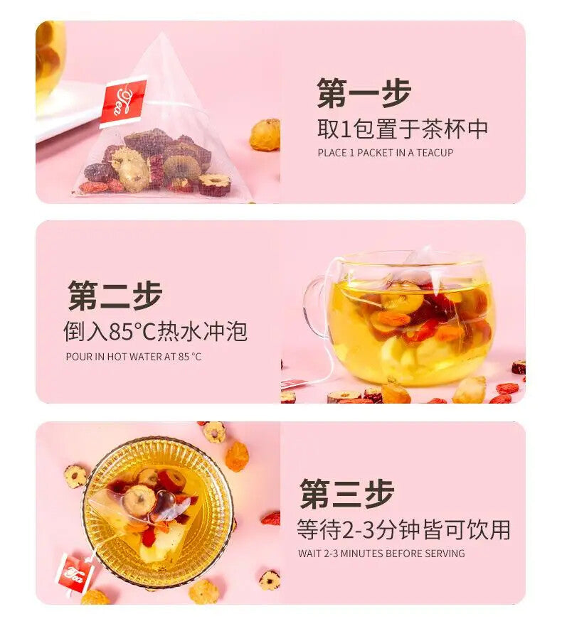 Health Tea Individual Bags 150g（6g*25bag ） Red Jujube Longan Goji Berry Tea