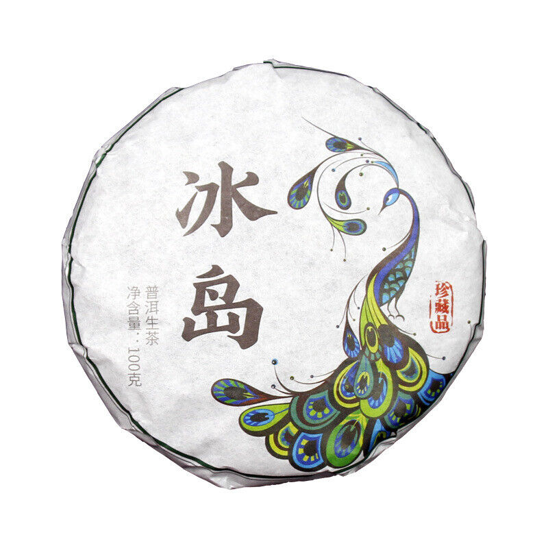 100g Yunnan Pu'er tea Icelandic raw peacock green cake seven cakes Mengku tea Secondary image