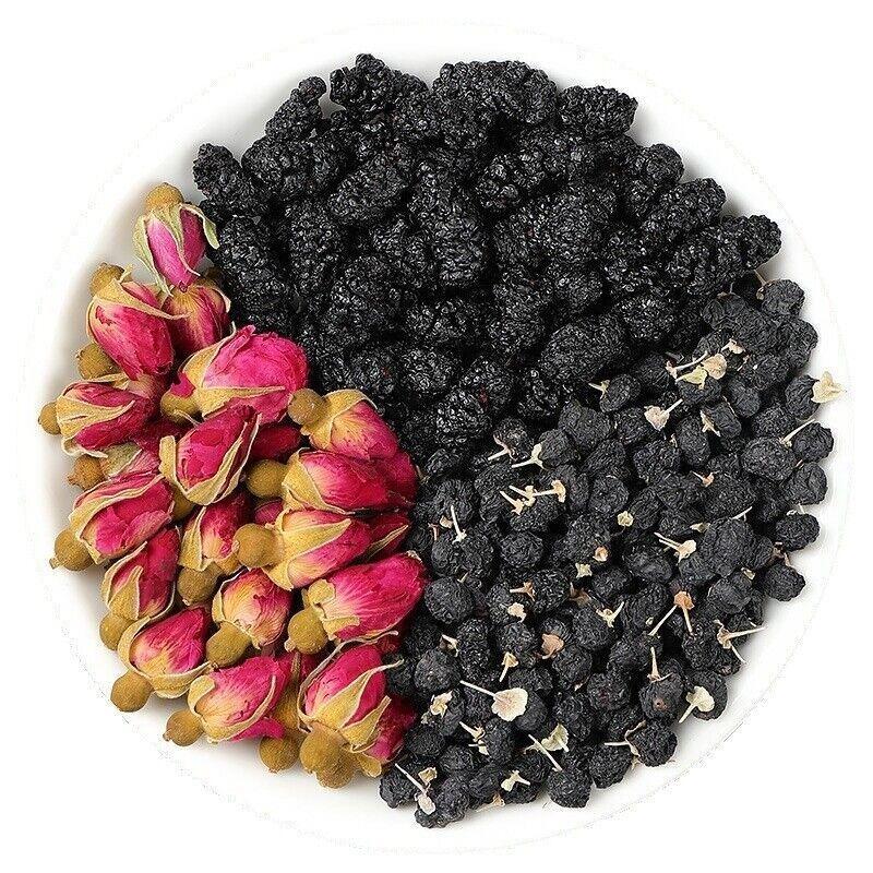 Dietary Supplement Black Goji Berry Mulberry Rose Tea - Rich in vitamins