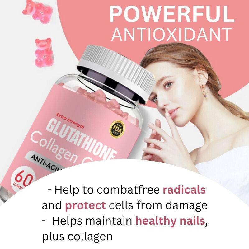 Anti-aging skin Whitening Gummies 60 Gummies Glutathione Collagen Glow