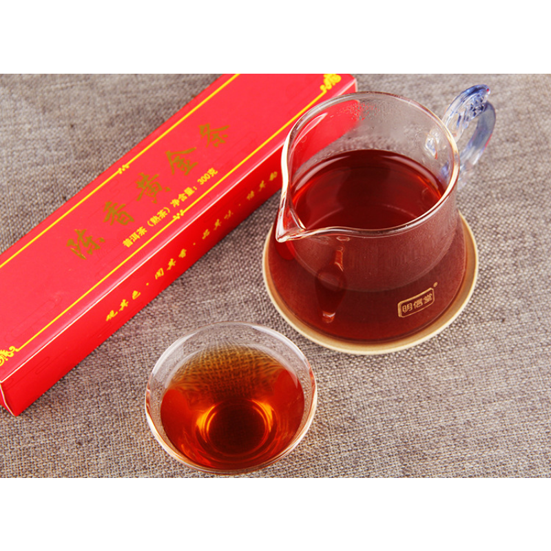 TeaAncient Tree Pu'er Tea Black Tea 300g Puerh Ripe Tea Aged Golden Bar Spring Tea