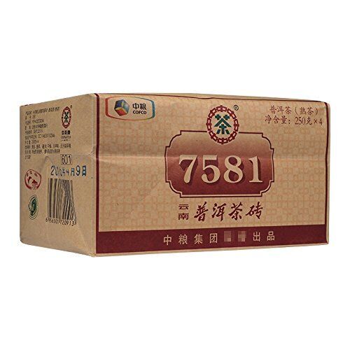 Chinese Tea 7581 Four Pieces Tile Monolithic 250G 1000g/Pack Pu'er Ripe Tea Secondary image