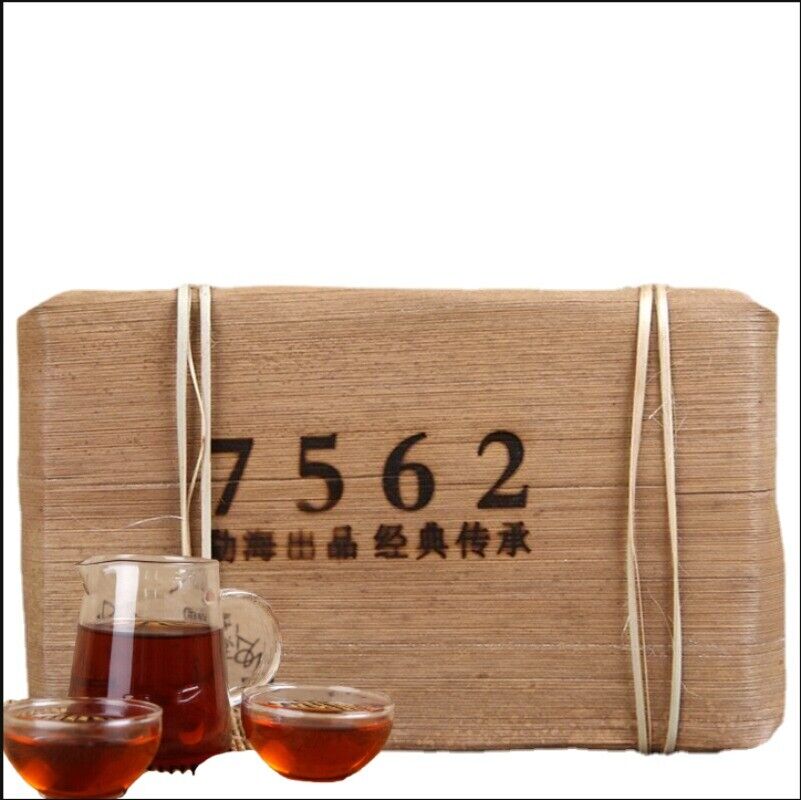 Yunnan Menghai Old Tree Shu Puerh Made By Puer Material 7562 Tea Brick 250g