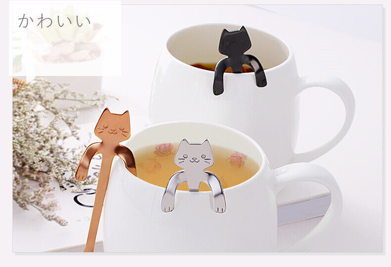 Stainless Steel Spoon Dinnerware Cat Coffee&Tea Spoon Kitchen Flatware Tableware Main image