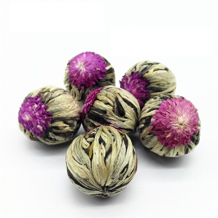 Prosperity Handcrafted Gomphrena Globosa Flowering Tea Dried Blooming Tea Balls