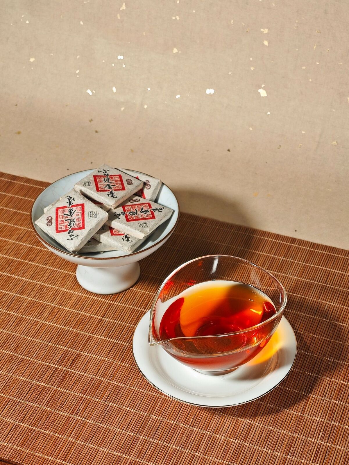 Old Banzhang Brown Mountain Palace Jinhao Ripe Tea Small Square Yunnan Pu'er Tea