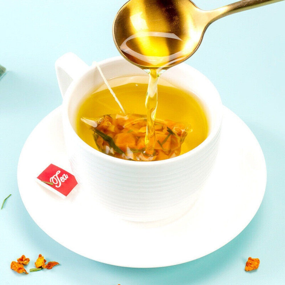 Pumpkin Bamboo Leaf Herbal Tea Pyramid Bags Floral Health Support Blend
