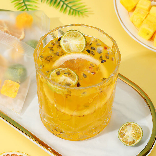 Summer Cold Brew Kumquat Lemon Fruit Tea Green Orange Lemon Passion Fruit Tea