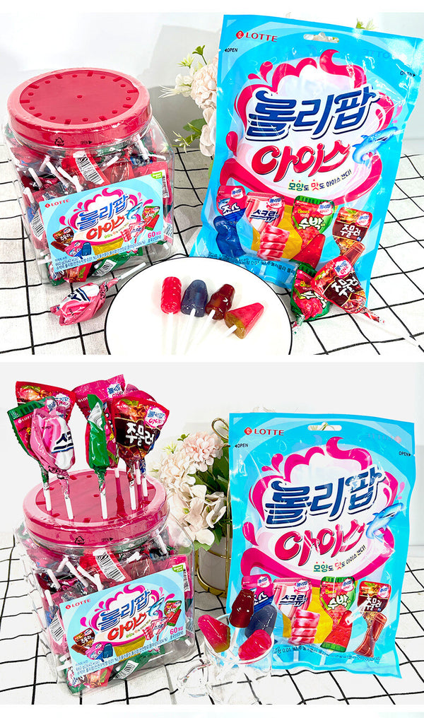Korean Snack Lotte Lotte Ice Cream Cartoon Lollipop Candy 60pcs 660g