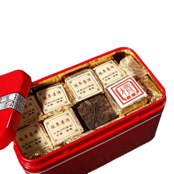 TeaPu'er Tea In Iron Box Health Black Tea 250g Top-Grade Pu-Erh Small Square Brick