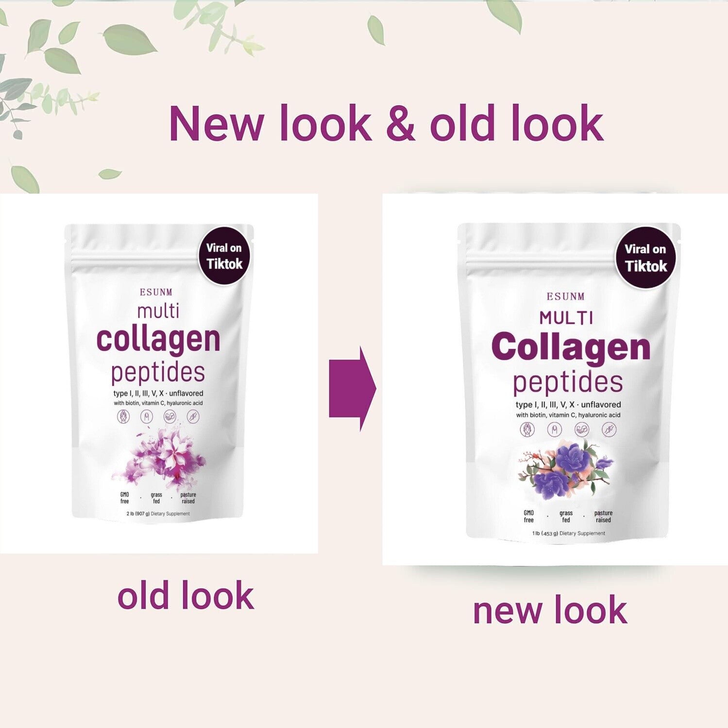 Multi Collagen Peptide Powder - Hydrolysierte Proteinpeptide (Typ I,II,III,V,X)