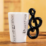 Music Violin Guitar Ceramic Drinkware Mug Coffee Tea Milk Stave Cups with Handle