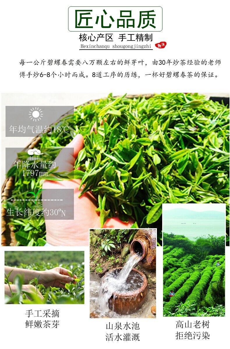 Biluochun New Tea Suzhou Dongting Biluochun Tea Leaves Spring Tea Green Tea 250g