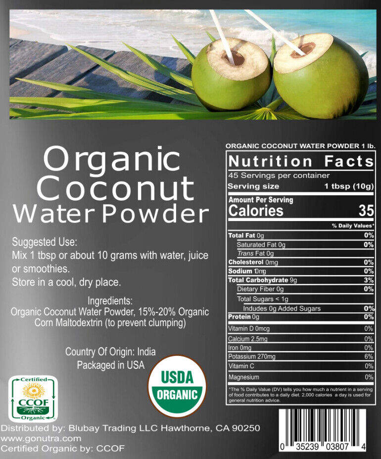 Coconut Water Powder Organic 1.1 lb Non-Gmo Electroytes | HELLOYOUNG Main image