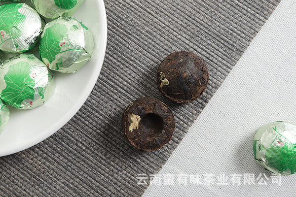 500g Yunnan Ripe PuEr Tea Lotus Leaf Flavor Mini Tuo Tea Rich Aroma