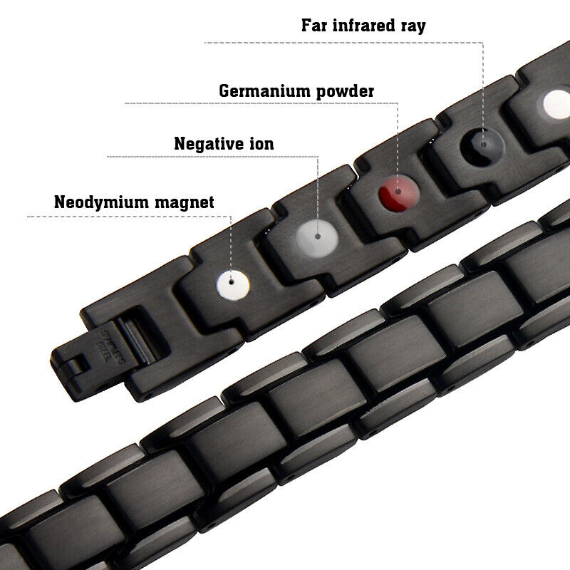 Classic Titanium Steel Anti-snoring Wrist Watch Men Magnetic Therapy Bracelet