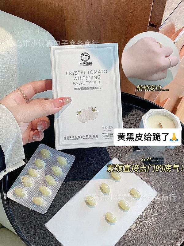Crystal White Tomato Whitening Beauty Pills Gel Candy Whitening Pills 5 Boxes