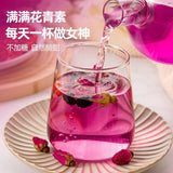 Black Goji Mulberry Rose Tea 50 Count Triangular Bags with Rose Petals