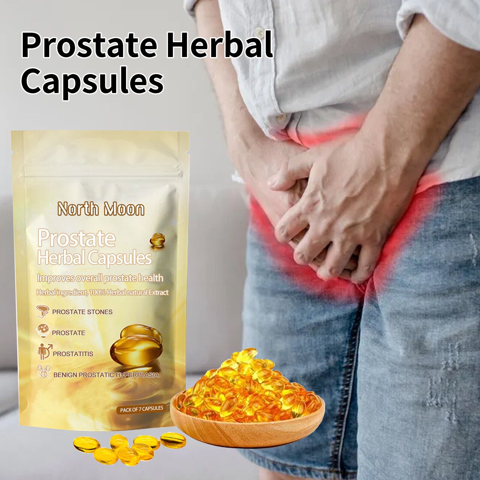 Premium Prostate Herbal Capsules - Relieve Men's Discomfort and Nourish Kidney Secondary image