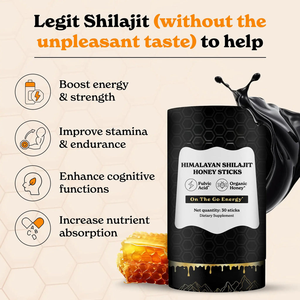 Better Alt Pure Himalayan Shilajit Sticks with Organic Honey Naturally Sweet