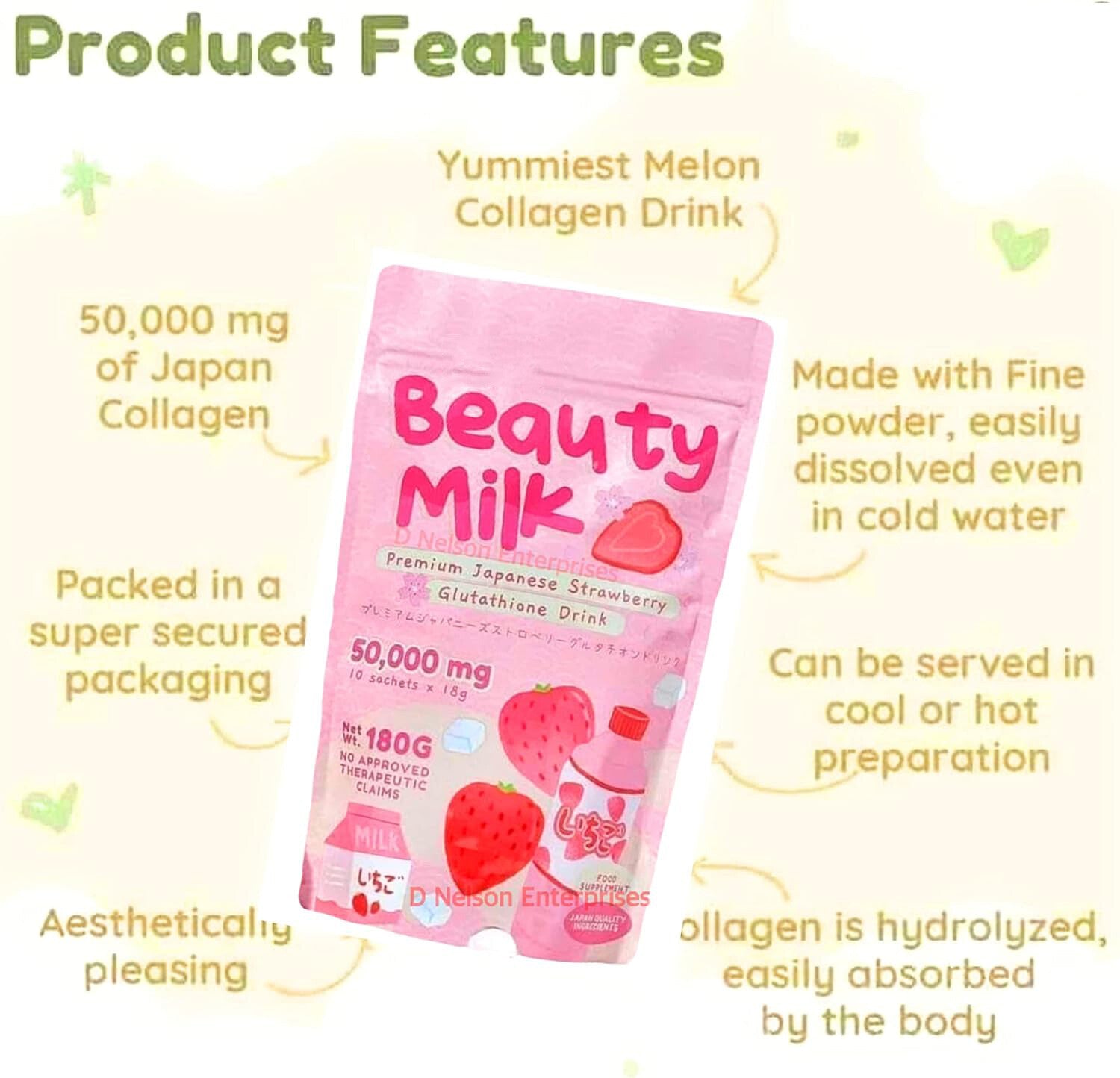 Beauty Milk PowderBeauty Milk Powder Instant Glutathione Collagen Drink
