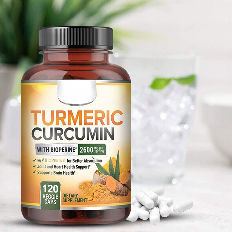 Turmeric Curcumin Highest Potency 95% 2600mg with BioPerine Black Pepper Extract