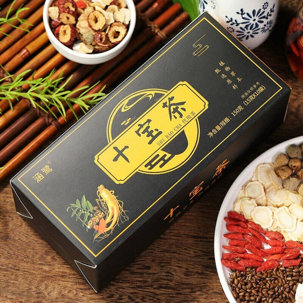 Ginseng Polygonatum Mulberry Goji 10 Treasure Herbal Tea Premium Blend
