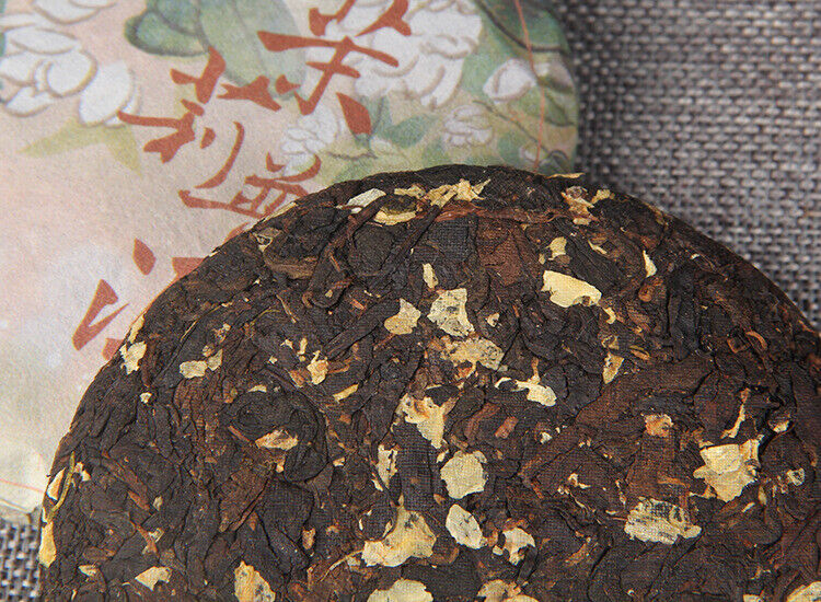 100g Pu'er Ripe Tea Jasmine Ripe Tea Cake 普洱熟茶茉莉花普熟茶饼三级普洱+茉莉 陈香花香小茶饼