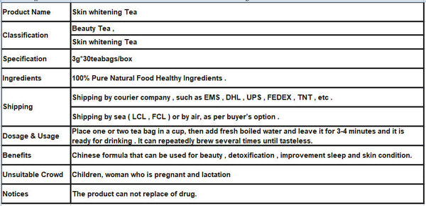 Brightening and Spot Fading Scented Herbal Tea Skin Whitening Tea 90g