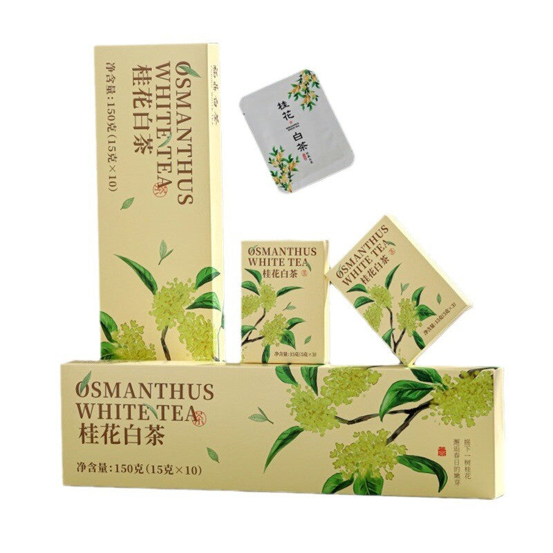 Floral Aged Shoumei Tea Cakes Luxury Gift Box Fuding Osmanthus White Tea