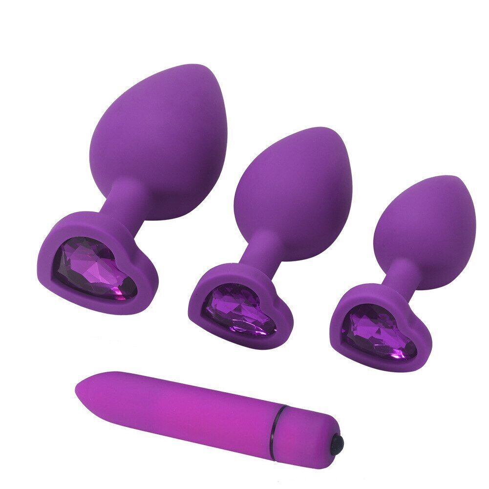 Anal Plugs Sex Toys Butt Plugs Silicone Prostate Massager Vibrator 4pcs/set