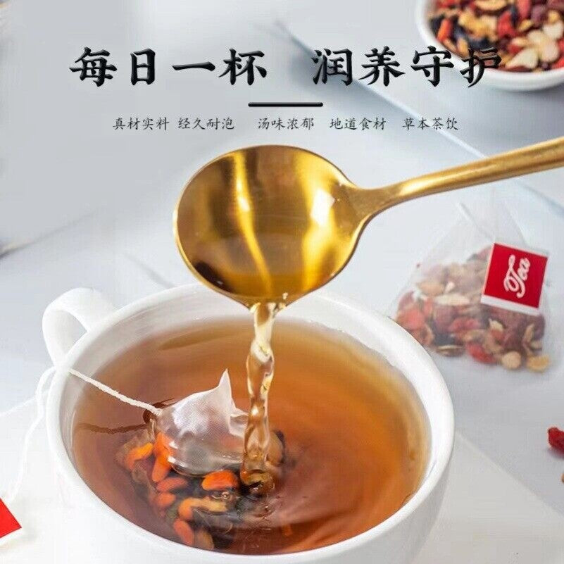 Ginseng 5-Herb Tea - Mulberry, Goji, Barley, Red Date, 150g, Wellness Tea Bags