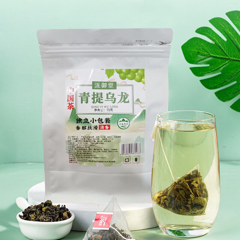 Green Grape Oolong Tea with Raisins Natural Fruit Flavored Tea in Pyramid Bags