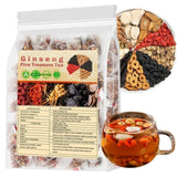 Ginseng Five Treasure Tea - Kidney Support, Red Date Herbal Blend,