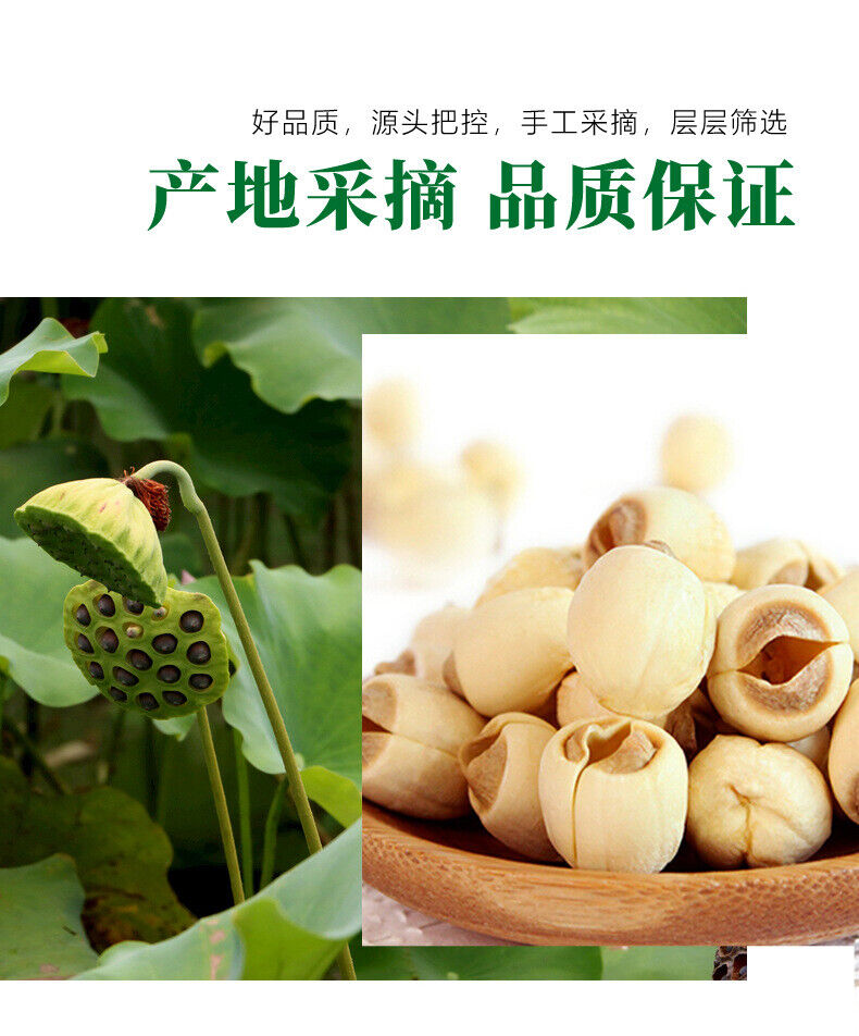 Dried White Lotus Seeds 100g Dehulled Peeled Xiang Lotus