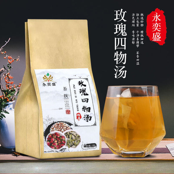 Rose Four Substance Peach Blossom Herbal Tea for Women Tea Bags