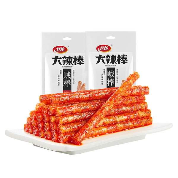 Spicy Strips - Spicy Gluten Latiao, Chinese Special Snack Food 78g (Pack of 2)