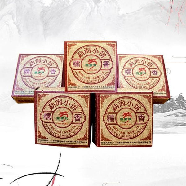30Pcs Glutinous Rice Fragrance Pu-erh Cooked Tea Yunnan Puerh Ripe Tea Cake