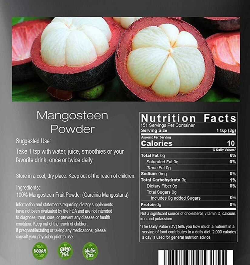 Mangosteen Powder Pericarp 1.1 lb. | Pure No Fillers Antioxident Superfood Main image