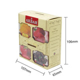 Akbar Four Flavor Combination Bag Tea 40 Tea Bags/Box Fruit Flavor