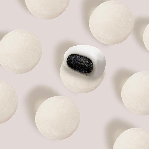 Japanese Daifuku Mochi Rice Cakes with Strawberry and Mango Sweet Dessert Snack