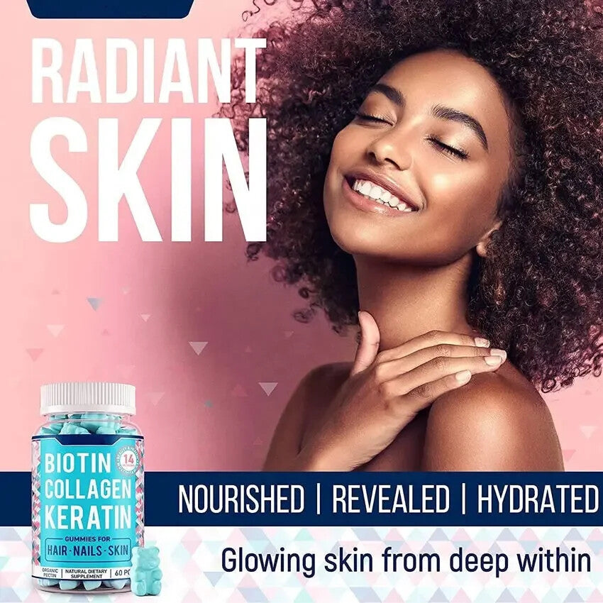 Vegan Gummy Hair Skin Nails Multivitamin Supplement Biotin Gummies