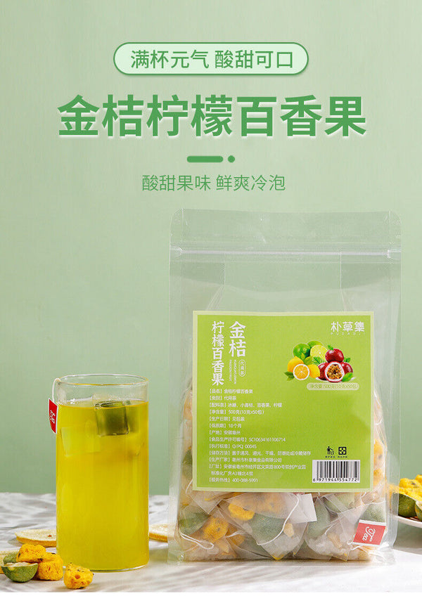 Kumquat Lemon Passion Fruit Tea Cold Brewed Triangular Tea Bag Fruit Tea