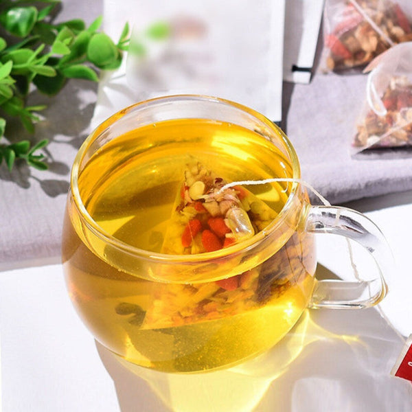 Ginseng Longan Rose Tea with Goji Dried Ginger Herbal Blend Boxed Bags