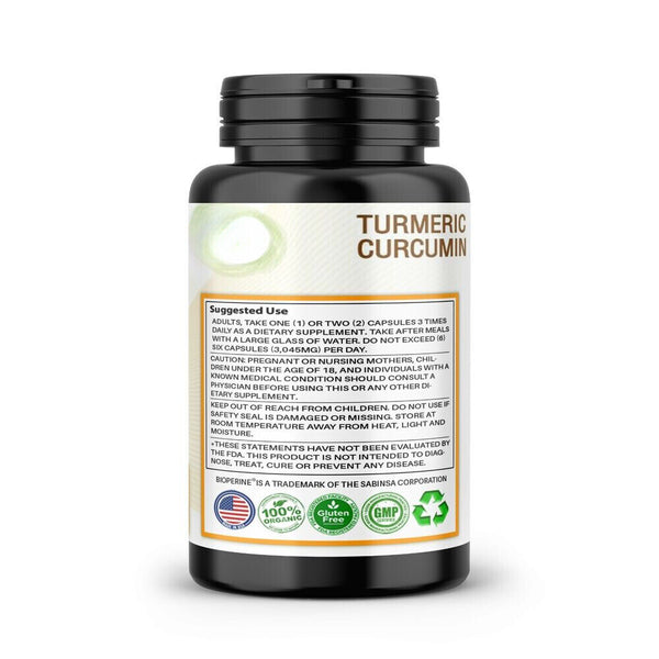 TUMERIC 3000 Mg DAILY TURMERIC MAX Potency CURCUMIN 95% PILLS With Black Pepper